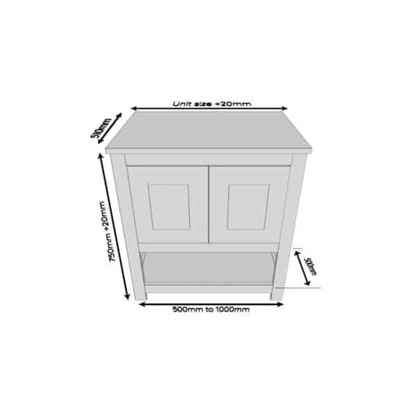 Helmsley Painted Bathroom Vanity Unit | 500mm - 1000mm - Image 4